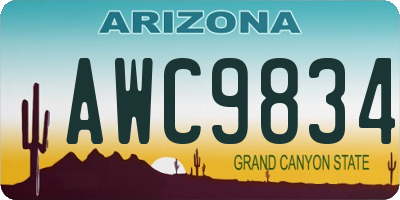 AZ license plate AWC9834
