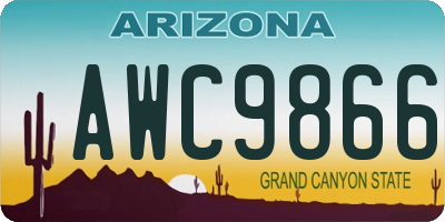 AZ license plate AWC9866