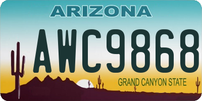 AZ license plate AWC9868