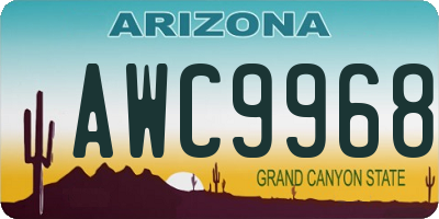 AZ license plate AWC9968