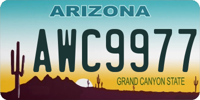 AZ license plate AWC9977