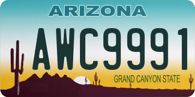 AZ license plate AWC9991