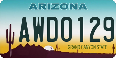 AZ license plate AWD0129