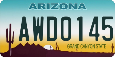 AZ license plate AWD0145