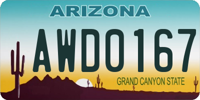 AZ license plate AWD0167