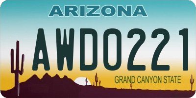 AZ license plate AWD0221