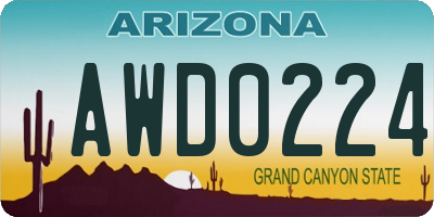 AZ license plate AWD0224