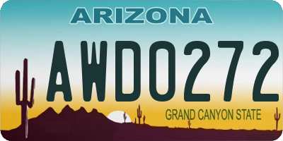 AZ license plate AWD0272