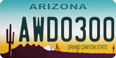 AZ license plate AWD0300