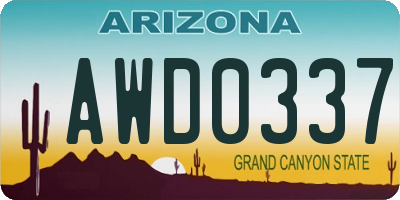 AZ license plate AWD0337