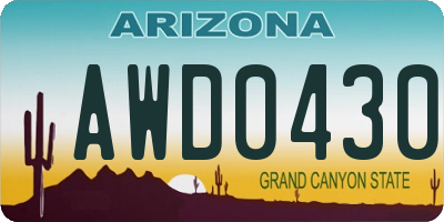 AZ license plate AWD0430