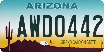 AZ license plate AWD0442