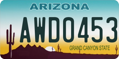 AZ license plate AWD0453