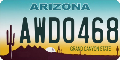 AZ license plate AWD0468