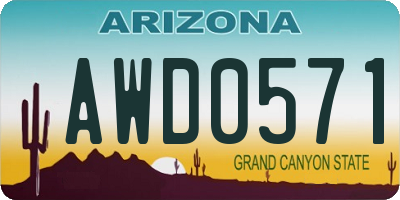 AZ license plate AWD0571