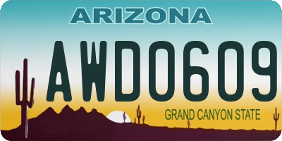 AZ license plate AWD0609