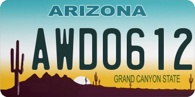 AZ license plate AWD0612