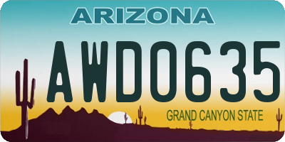 AZ license plate AWD0635