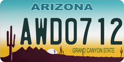 AZ license plate AWD0712