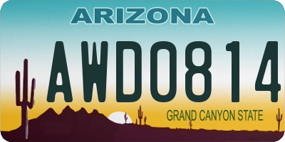 AZ license plate AWD0814