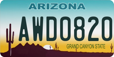 AZ license plate AWD0820
