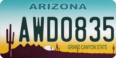 AZ license plate AWD0835