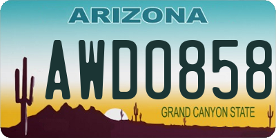 AZ license plate AWD0858