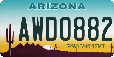 AZ license plate AWD0882