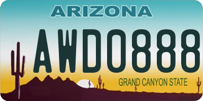 AZ license plate AWD0888