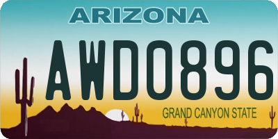 AZ license plate AWD0896