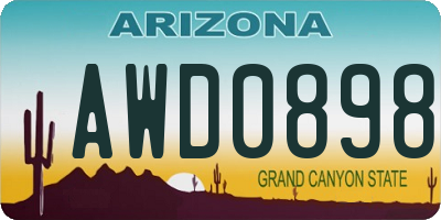AZ license plate AWD0898
