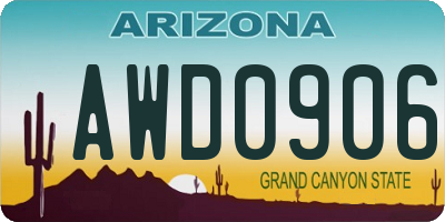 AZ license plate AWD0906