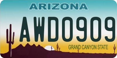 AZ license plate AWD0909