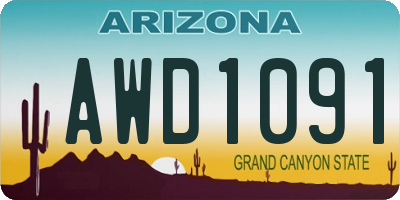 AZ license plate AWD1091