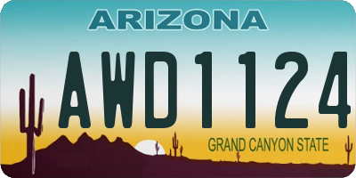 AZ license plate AWD1124
