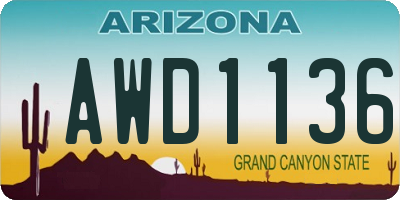 AZ license plate AWD1136