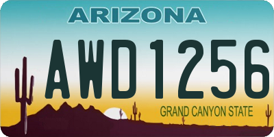 AZ license plate AWD1256