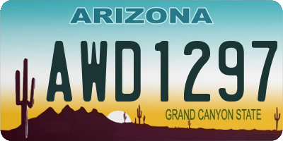 AZ license plate AWD1297
