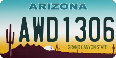 AZ license plate AWD1306