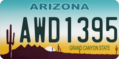 AZ license plate AWD1395