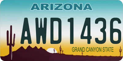 AZ license plate AWD1436