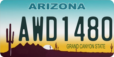 AZ license plate AWD1480