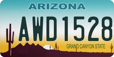 AZ license plate AWD1528
