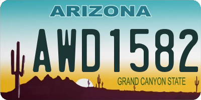 AZ license plate AWD1582