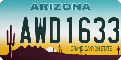 AZ license plate AWD1633