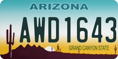 AZ license plate AWD1643