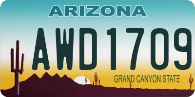 AZ license plate AWD1709