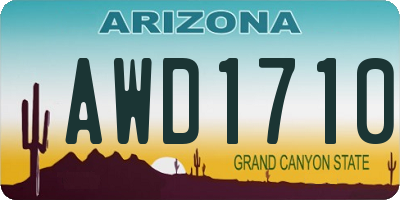 AZ license plate AWD1710