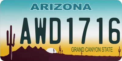 AZ license plate AWD1716