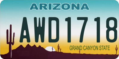 AZ license plate AWD1718